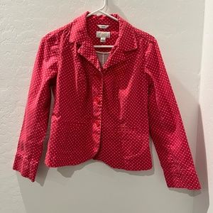 Talbots Petites Blazer Pink with white polka dots Size 6